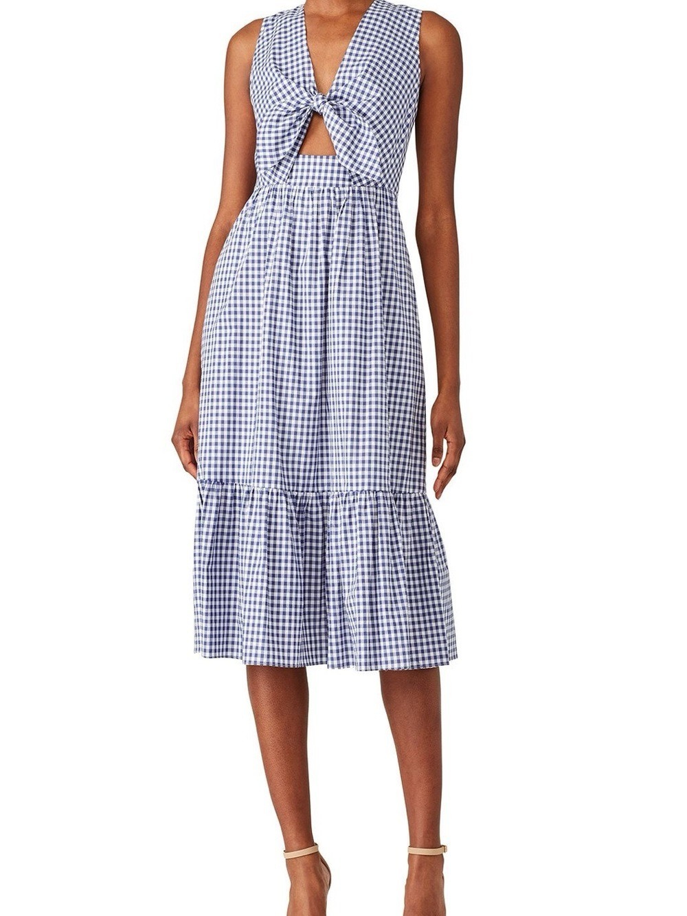 Shoshanna Mini Check Gingham Tie Gilroy Dress - Picture 2 of 11